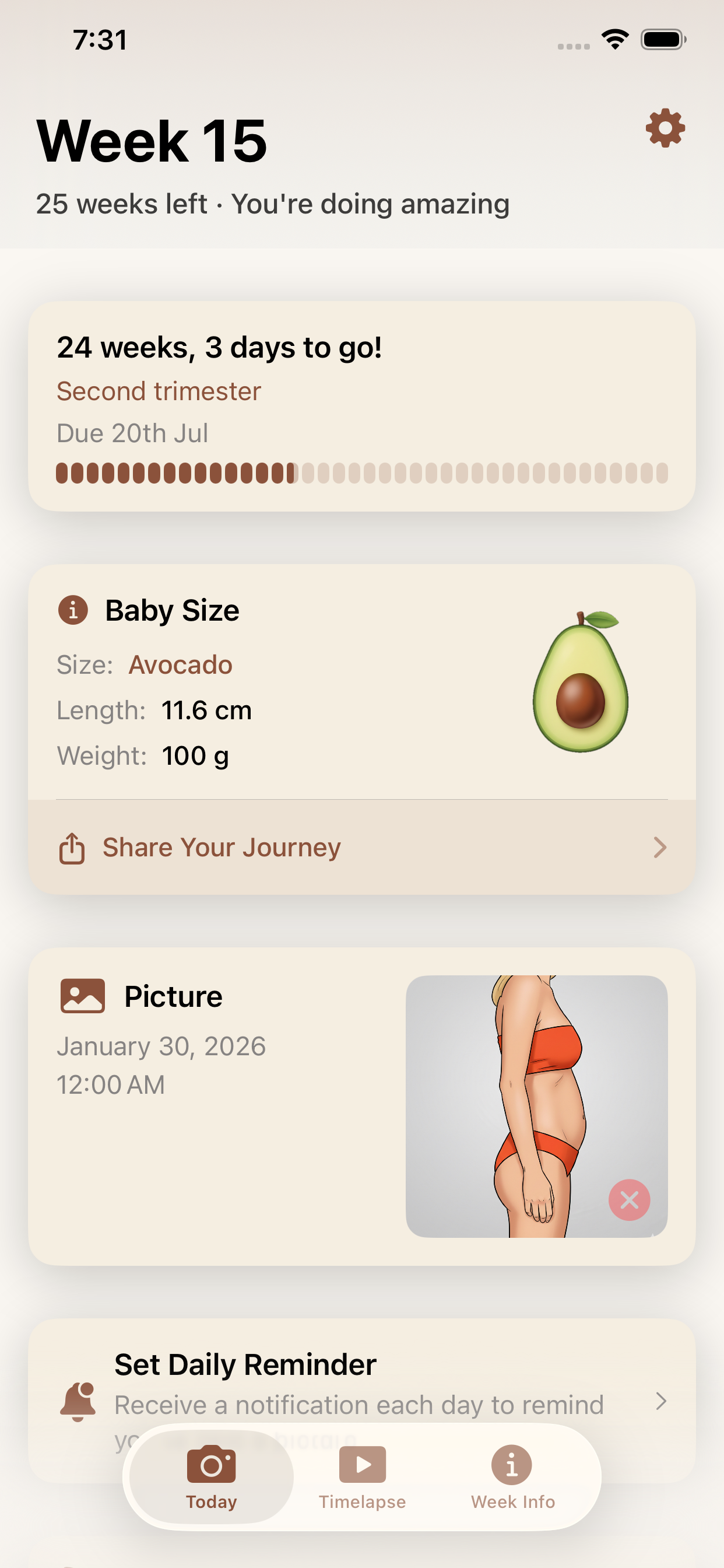 BumpLapse today view