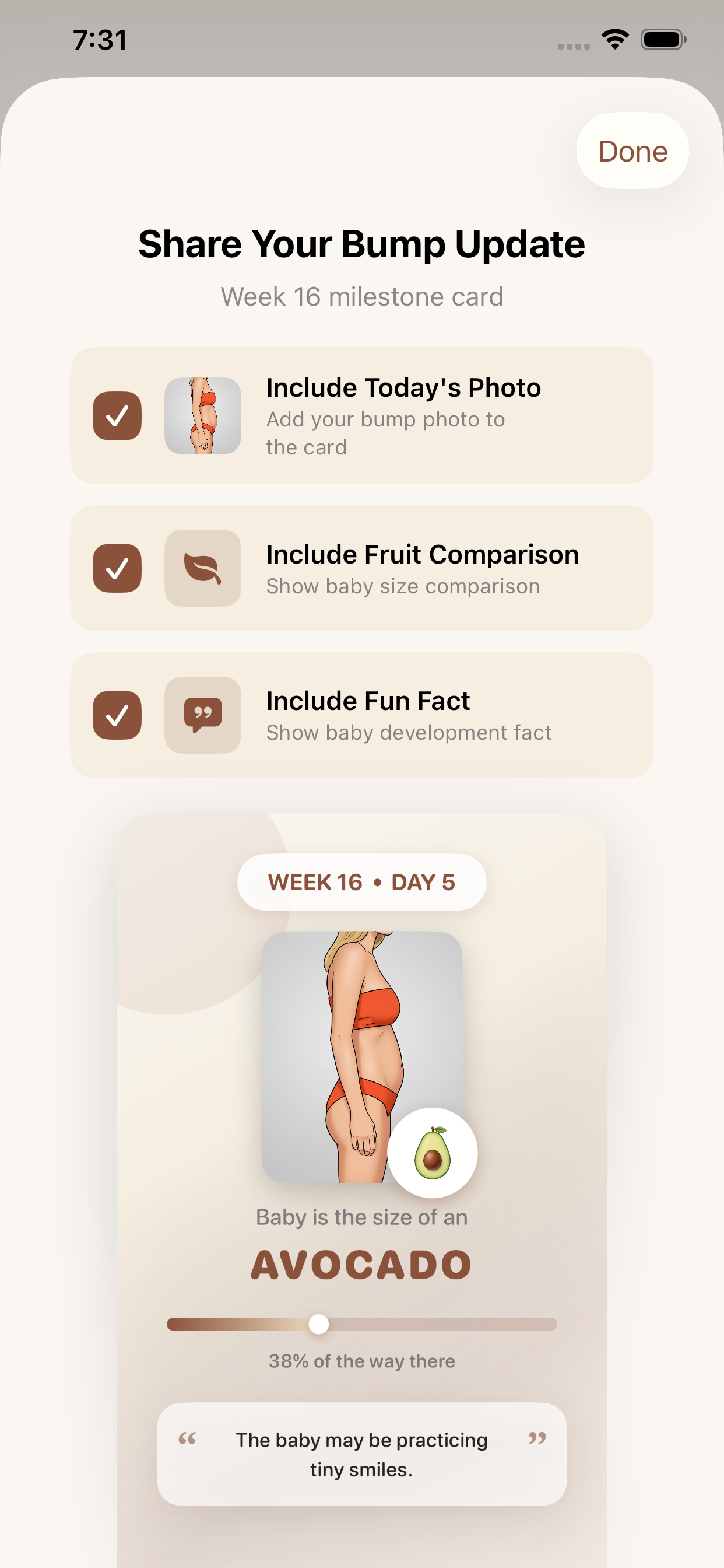 BumpLapse share progress